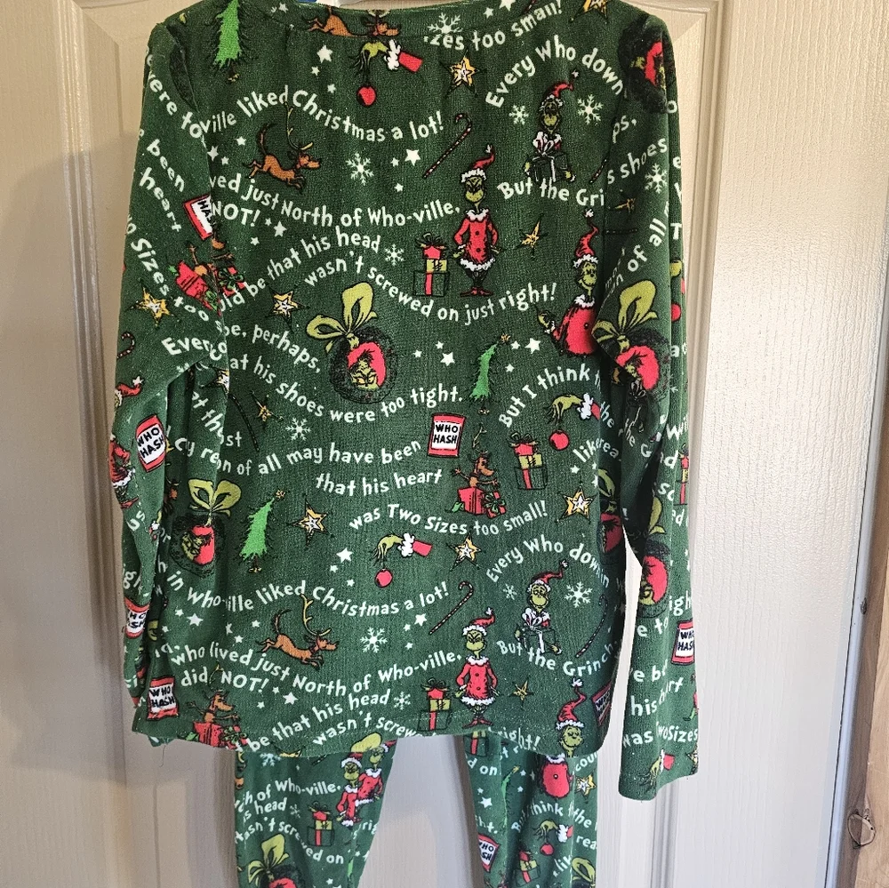 The Grinch Childrens Size 8 Pajama Set Long Sleeve Shirt And Pants - Picture 6 of 10